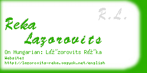 reka lazorovits business card